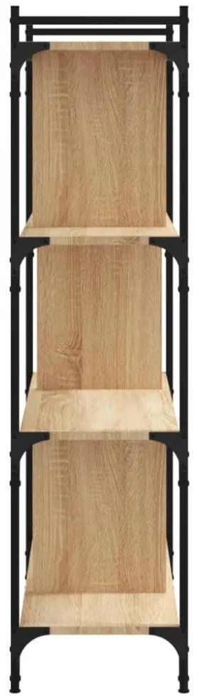 4 szintes sonoma tölgy színű fa könyvespolc 76 x 32 x 123 cm