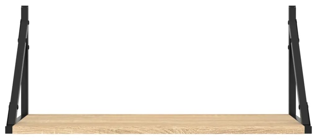 2 db sonoma tölgy színű szerelt fa fali polc 60 x 25 x 25,5 cm