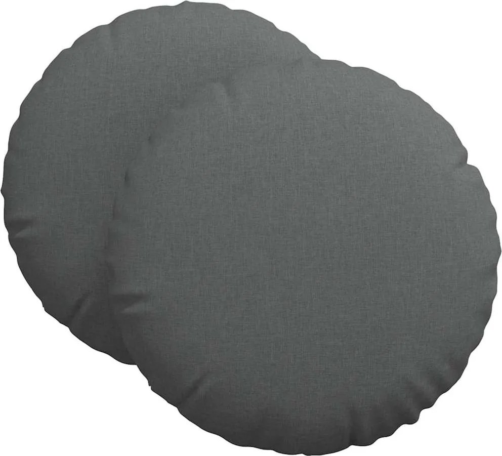 vidaXL Ülőpárnák 2 pcs Sötétszürke Ø60 x 21 cm szövet