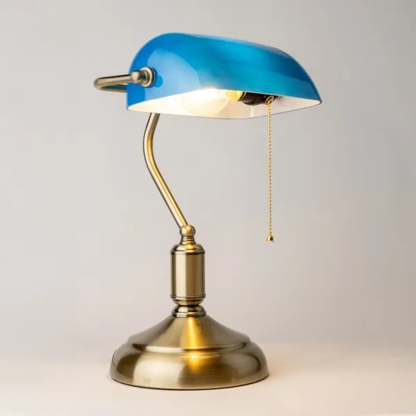 Brilagi - BANK OFFICE asztali lámpa 1xE27/60W/230V réz/kék