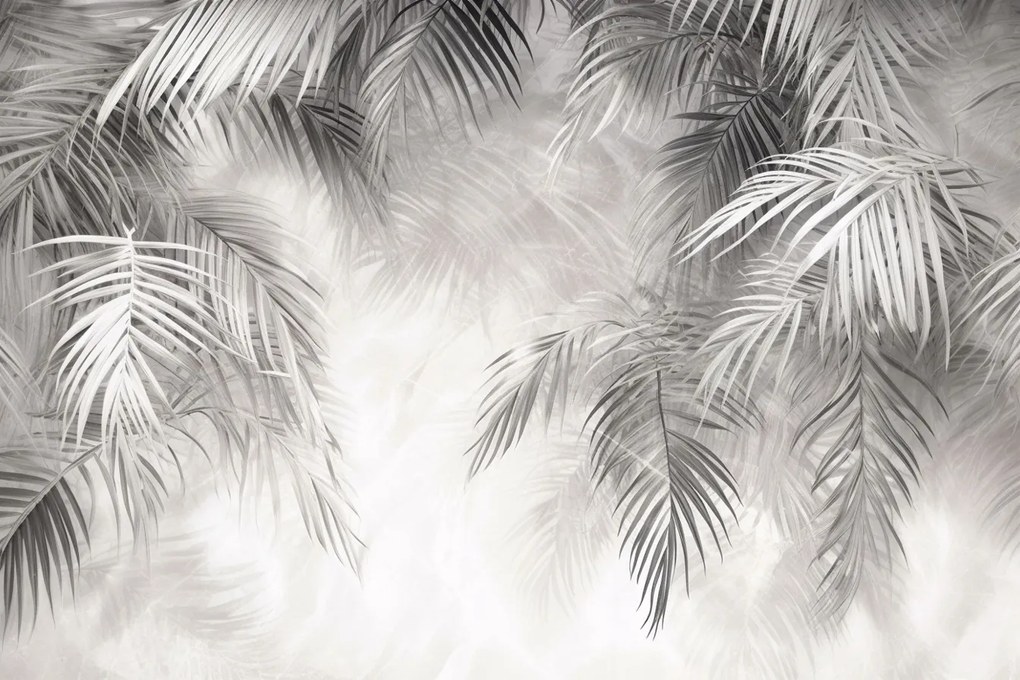 Fotótapéta Flizelina Dekoráció Természet Szürke Pálmalevelek 208x146 ragasztó