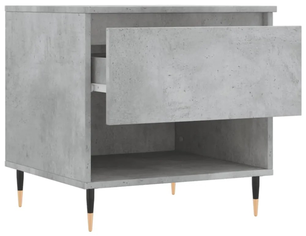 2 db betonszürke szerelt fa dohányzóasztal 50 x 46 x 50 cm