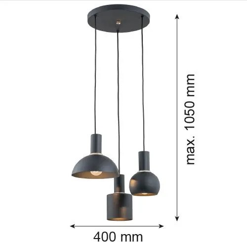Argon SINES 1472 Függőlámpa 3x15W/E27 IP20