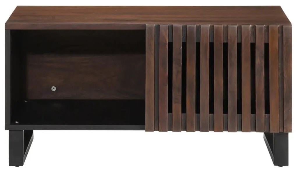 Barna tömör mangófa dohányzóasztal 80 x 51 x 40 cm