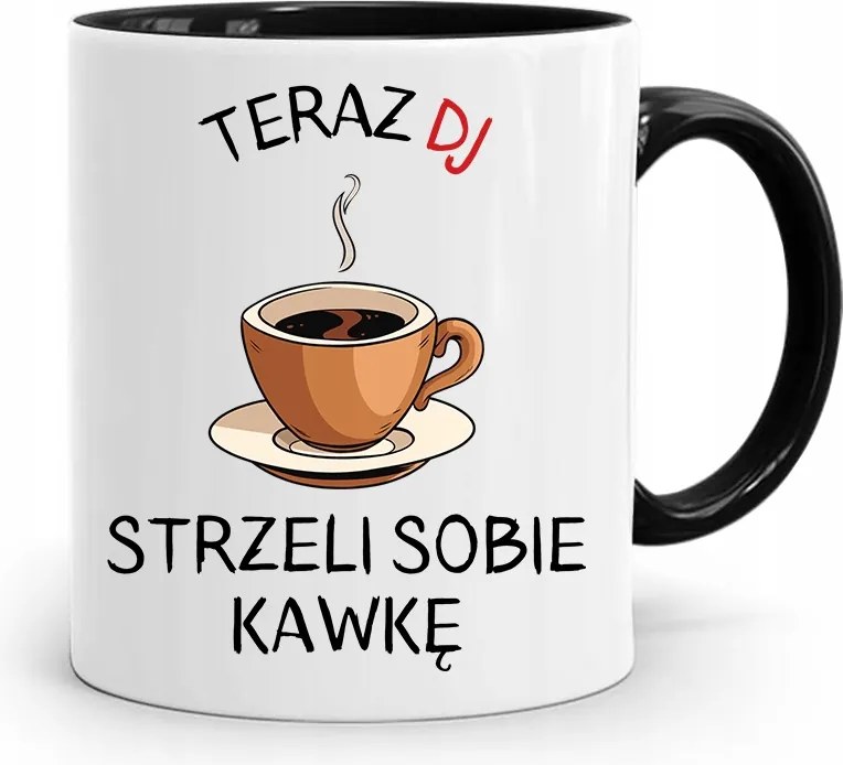 Dja Zene Bögre Fekete Lő Magának Egy Kávét fényképes nyomtatással