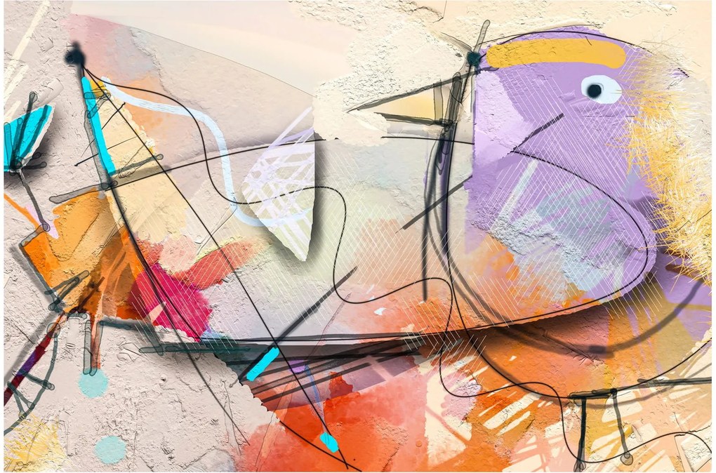 Kép - absztrakció, madár (90x60 cm)