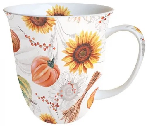 Napraforgós, tökös porcelánbögre Pumpkins & Sunflowers 400ml