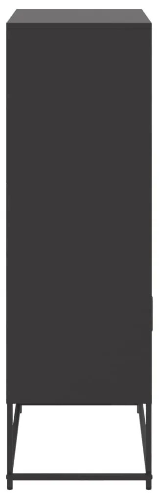 vidaXL fekete acél magasszekrény 68,5x38,5x123,5 cm