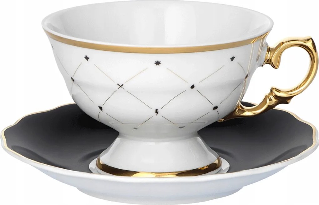 Teáscsésze csészealjjal Alaska Circus Black Ćmielów