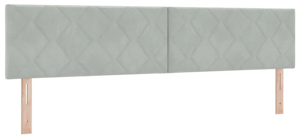 Fejtámla Gyémánt Tégla Design Világosszürke 200 cm Bársony