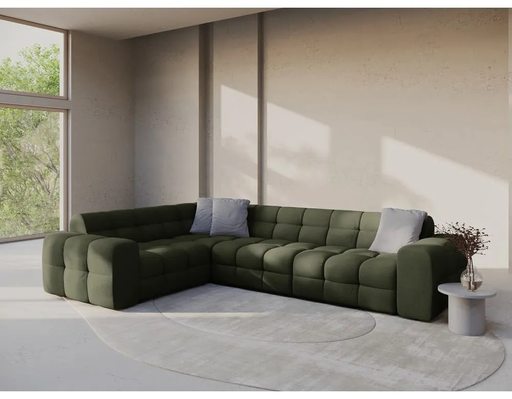 Zöld sarokkanapé (bal oldali-L alakú) Kendal – Micadoni