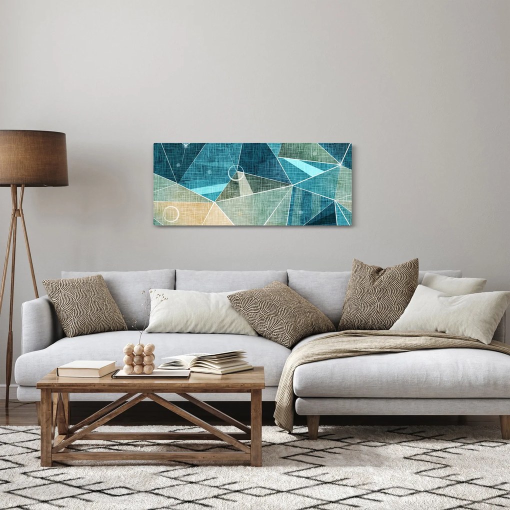 Kép - Türkiz absztrakció (120x50 cm)