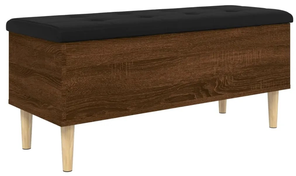 barna tölgy színű szerelt fa tárolópad 102x42x46 cm