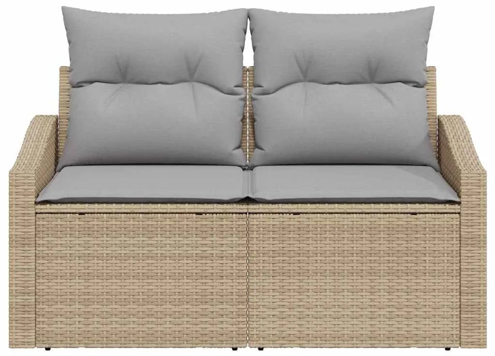 Kerti kanapé párnával Bézs 123 x 62 x 69cm polirattan