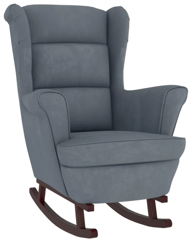 Sötétszürke Bársony és Tömörfa Hintaszék