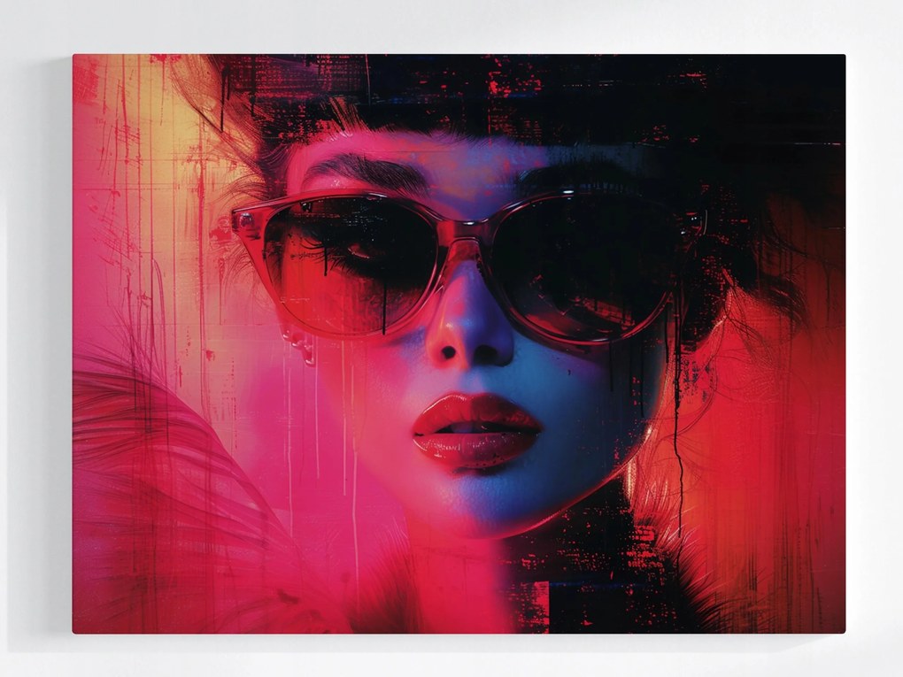 Poszter Női Portré Glamour Fashion Neon Urban 100x75