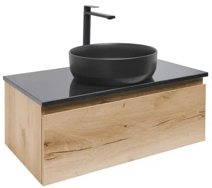 SAT B-Way Fürdőszobaszekrény mosdóval és gránit fedőlappal 79x30x45 cm tölgy BWAY80OAKZUB