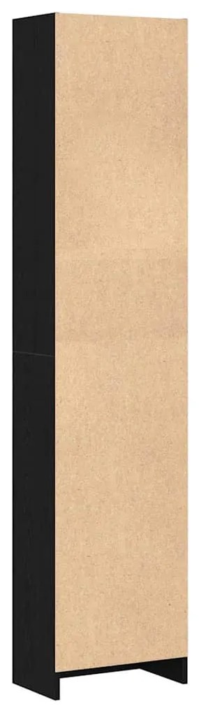 fekete tölgy szerelt fa könyvespolc 40x24x176 cm