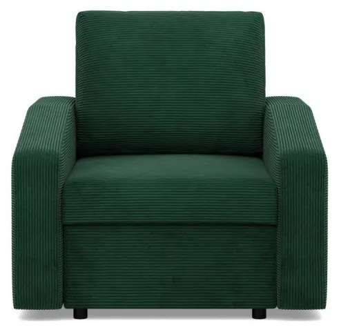 Zeus fotel, döntött kartámasz, kordbársony, hab töltet, zöld