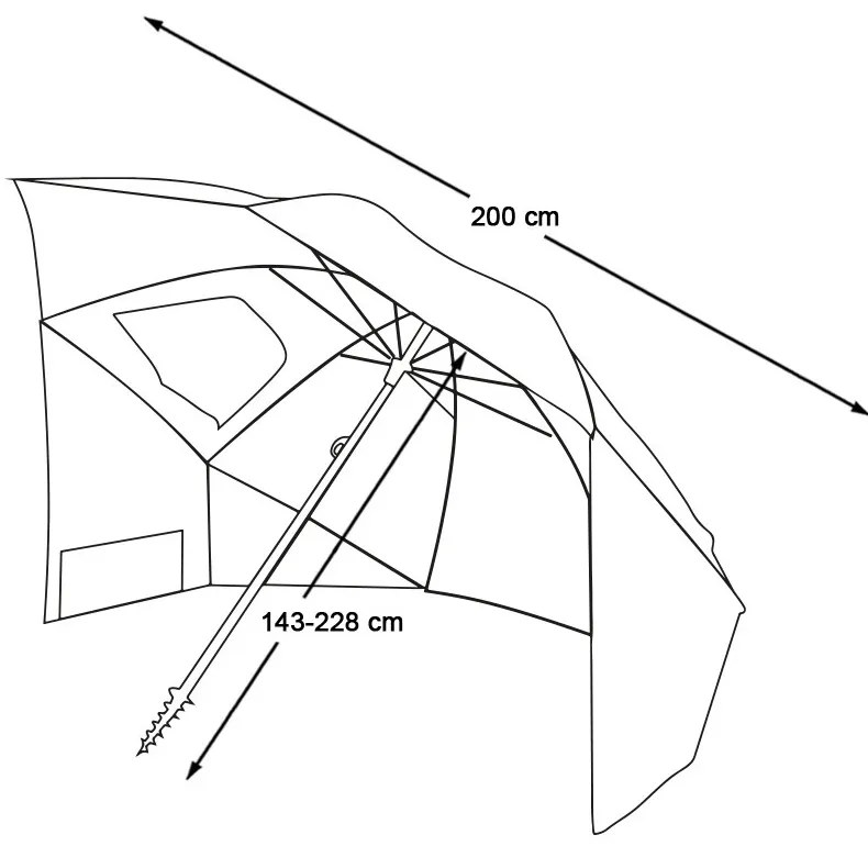 Strand napernyő 223 cm