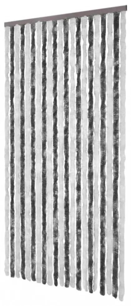 szürke és fehér zsenília rovarfüggöny 100 x 220 cm