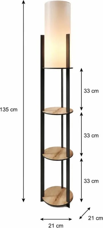 Radiante asztali lámpa, tölgy, Ø17 cm