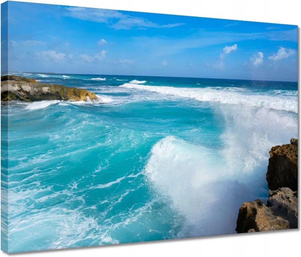 Vászonkép 40x30 Nyugtalan tenger Hullámok