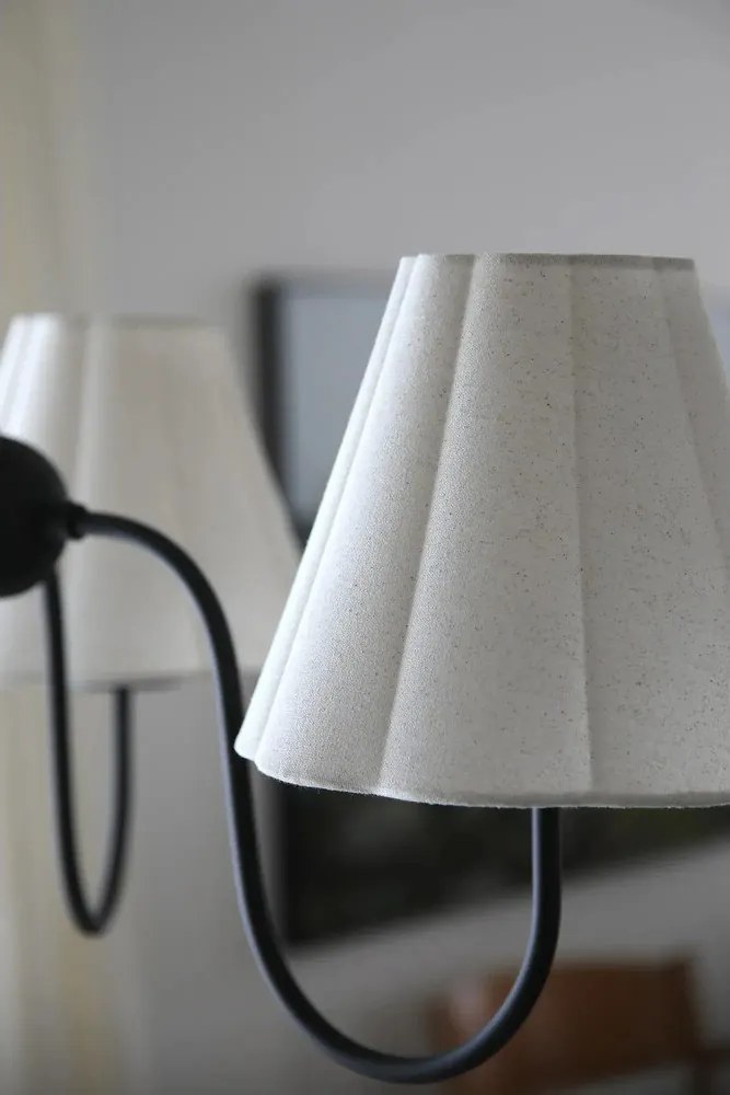 Bézs fém függőlámpa textil búrával Veya – Markslöjd