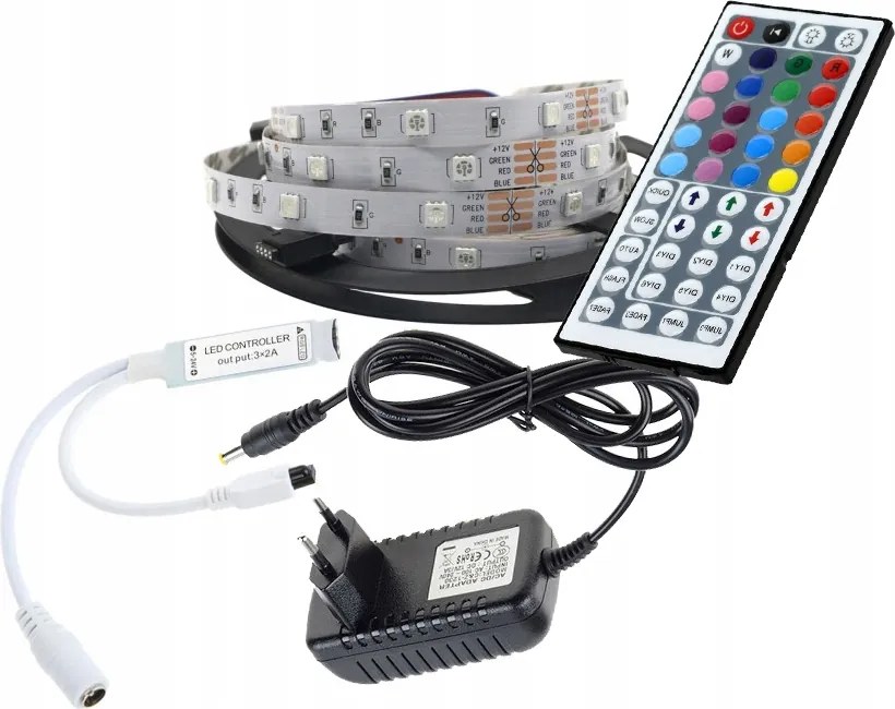 Led szalag Szett 150 Rgb 3m IR44 vezérlő zas