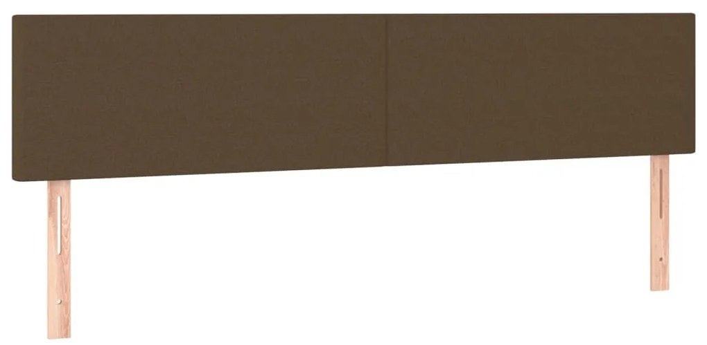 sötétbarna szövet LED-es fejtámla 160x5x78/88 cm