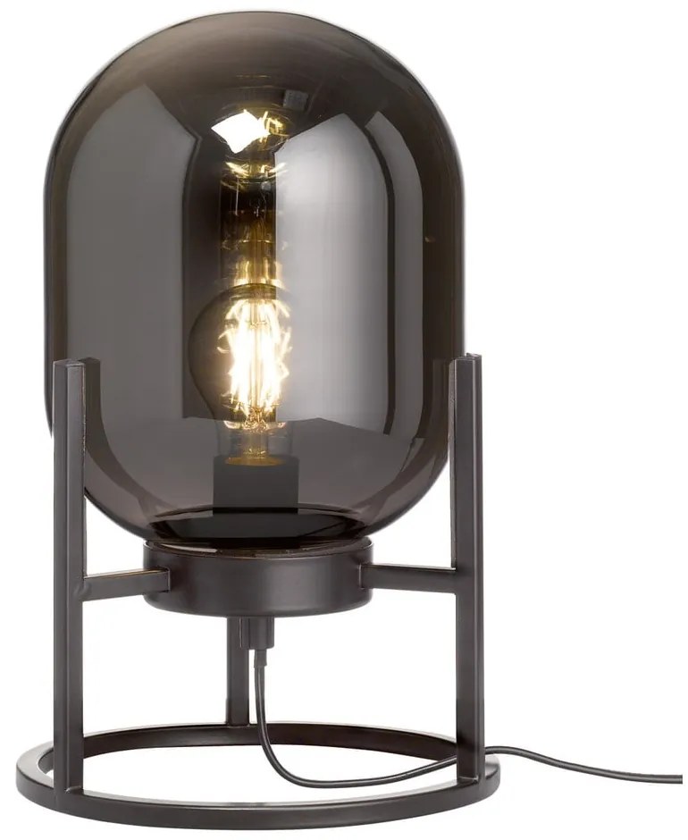 Fekete asztali lámpa üveg búrával (magasság 34 cm) Regi – Fischer &amp; Honsel