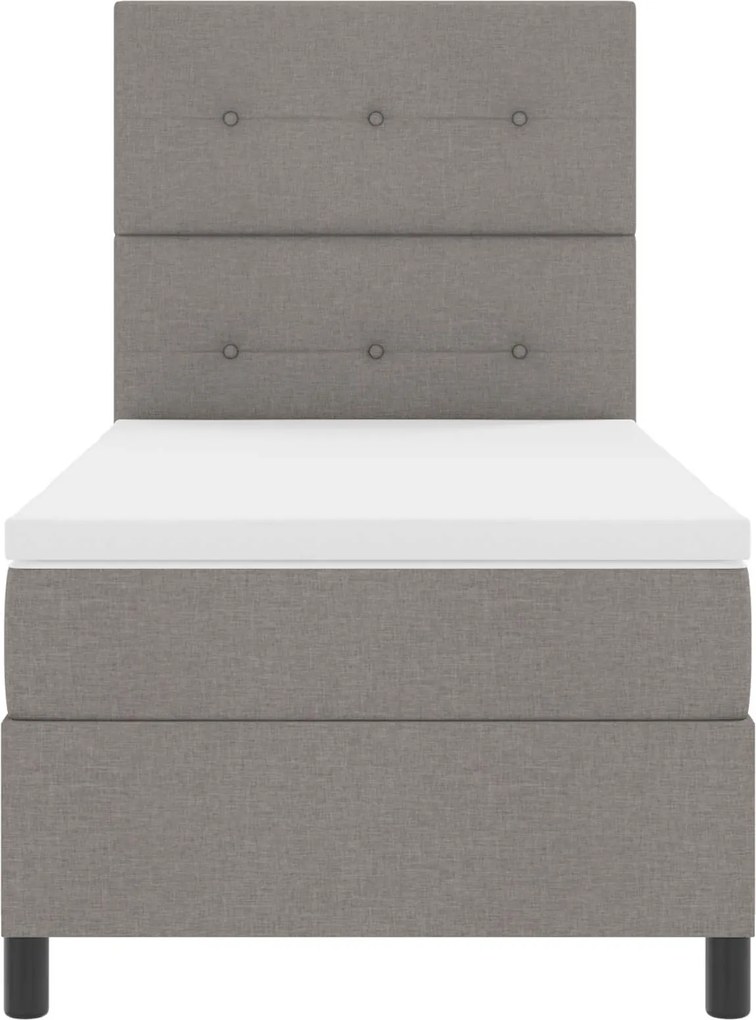 vidaXL Boxrugós ágy matracmal leddel Tópszínű 80 x 200 cm szövet