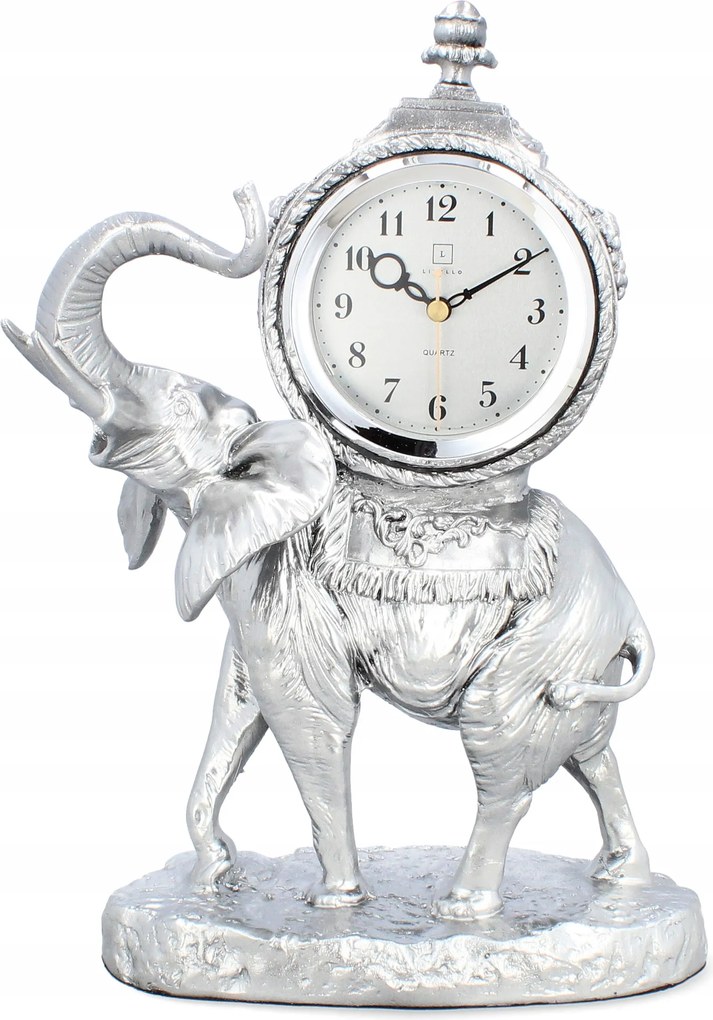 Ezüst kandalló óra Livello Elefánt luxus palota dekoráció
