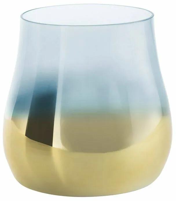 Bella2 üveg váza Gránátkék/arany 16x18x21 cm