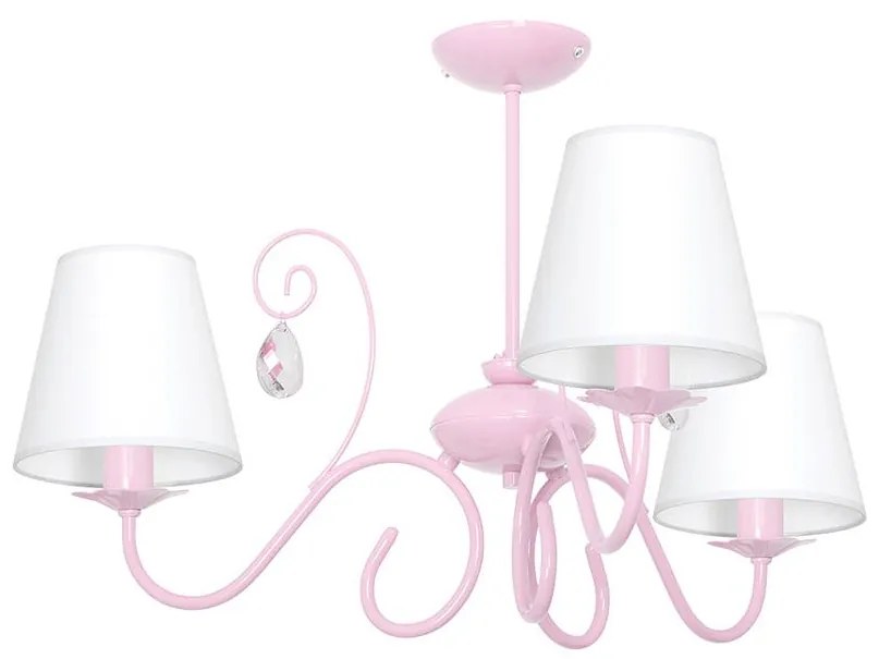 Gyermek csillár LAURA 3xE14/60W/230V halvány rózsaszín