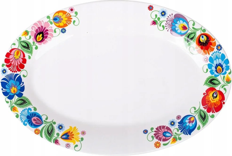 Folkstar nagy, színes kerámia tál – konyhai tálaló tál