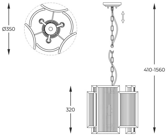 Zuma Line P0528-03A-V6AC - Csillár láncon SERGIO 3xE14/60W/230V arany
