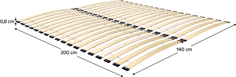 Feltekerhető ágyrács, 140x200 cm, BREZO