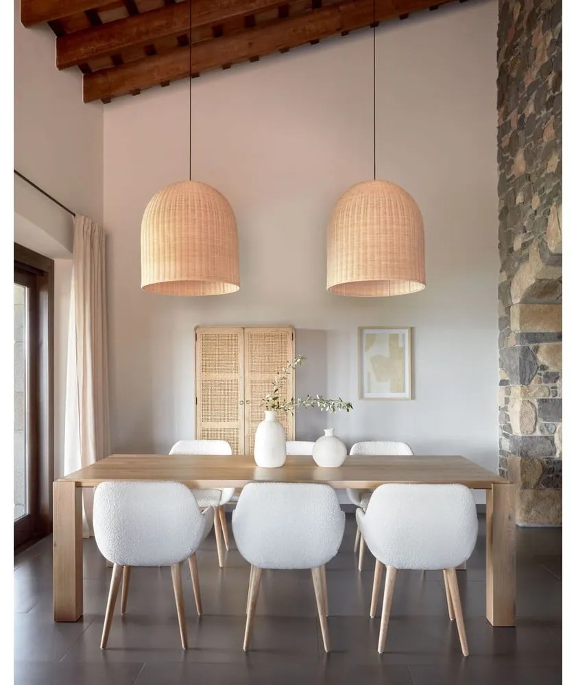 Fehér kárpitozott étkezőfotel Konna – Kave Home