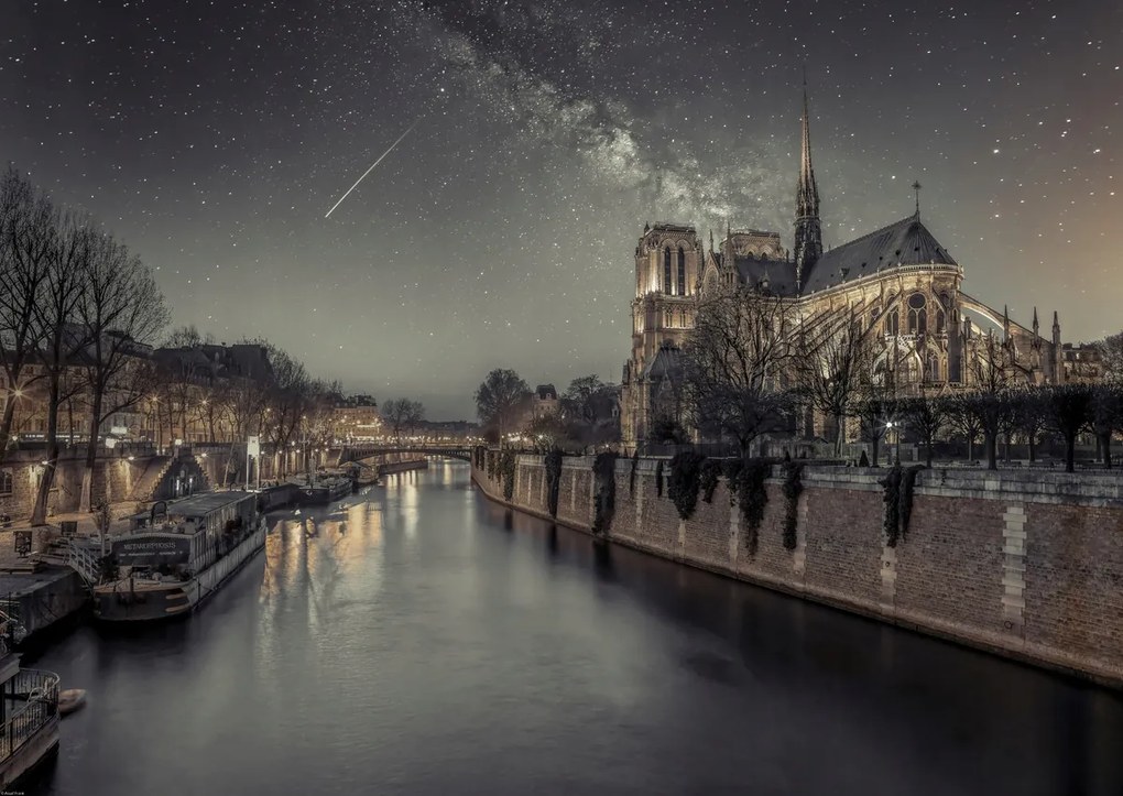 Poszter 84x59,5cm Notre-Dame de Paris éjszaka, Assaf Frank