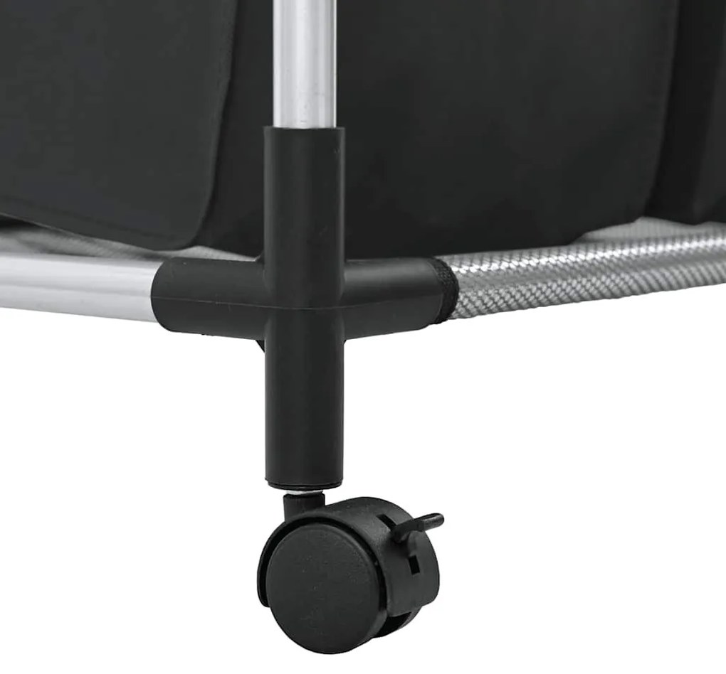 fekete acél szennyesszortírozó 3 zsákkal