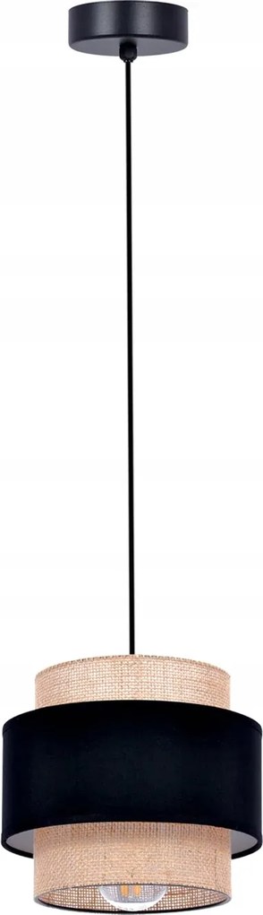 Kaja Boho Gato függőlámpa fekete lámpaernyővel E27 40W