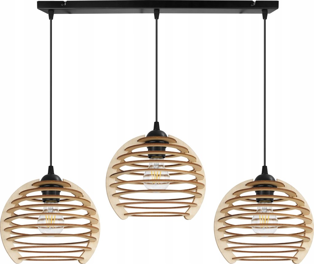 Függőlámpa Hármas Mennyezeti Csillár Fa Modern Boho Led