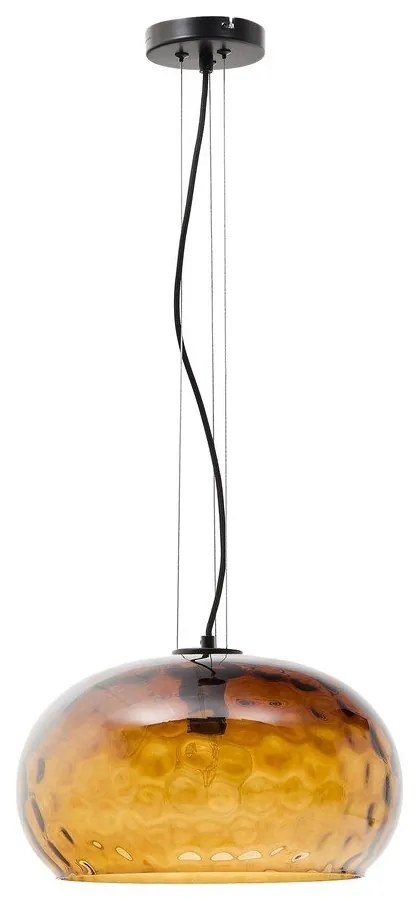 Borostyán színű üveg függőlámpa üveg búrával ø 40 cm Balma – Kave Home