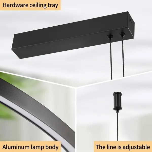 Brilagi - LED fényerőszabályozható kábeles csillár PORTOFINO LED/98W/230V fekete + távirányítóval