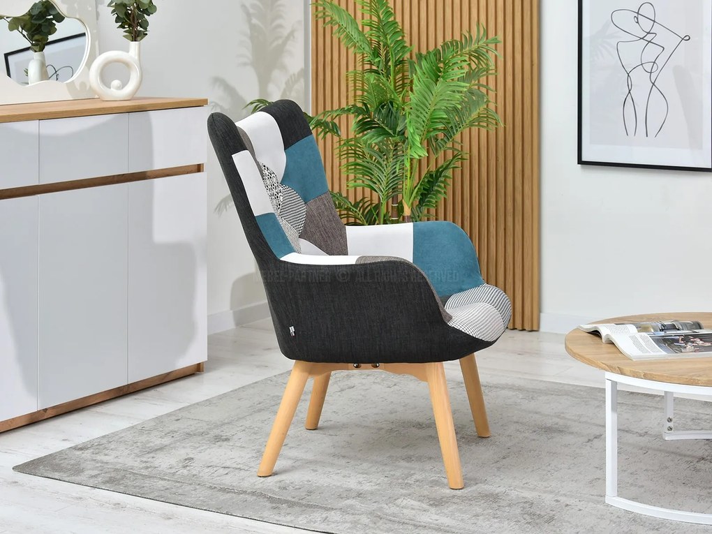 Fotel Nutri (patchwork + bükk). Akció -30%. 1110349