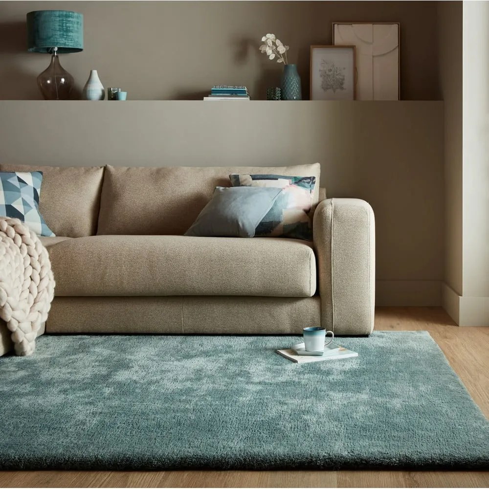 Petróleumkék szintetikus szőrme szőnyeg 200x290 cm Faroe Wool Look Fur – Flair Rugs