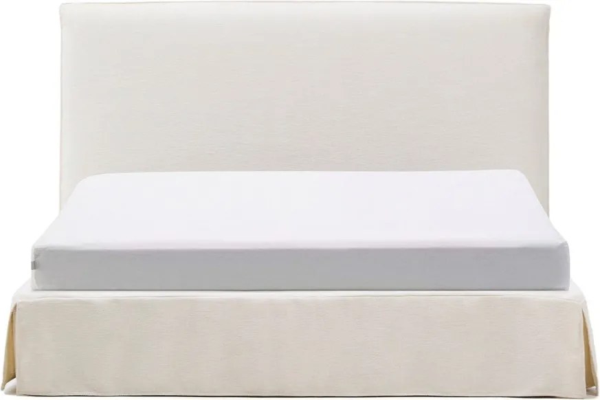 Fehér kárpitozott franciaágy 180x200 cm Jaira – Kave Home