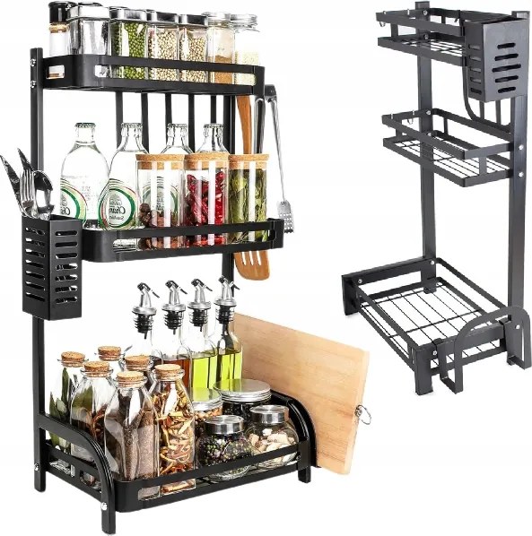 Konyhai Polc Konyhai Rendszerező Álló Háromszintes Loft Fűszertartó