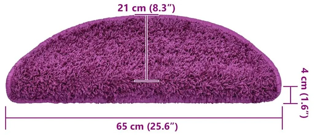 30 db lila lépcsőszőnyeg 65x21x4 cm